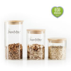 Pack 3 Vorratsgläser (Glas und Bambus) — imagen 2