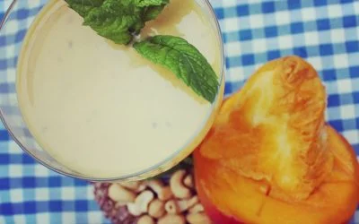 Mango Lassi with Vegan Cashew Yogurt and Spearmint