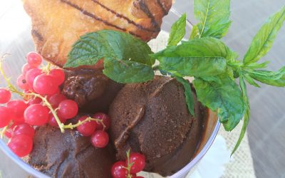 Helado de café con anacardos y leche de almendras