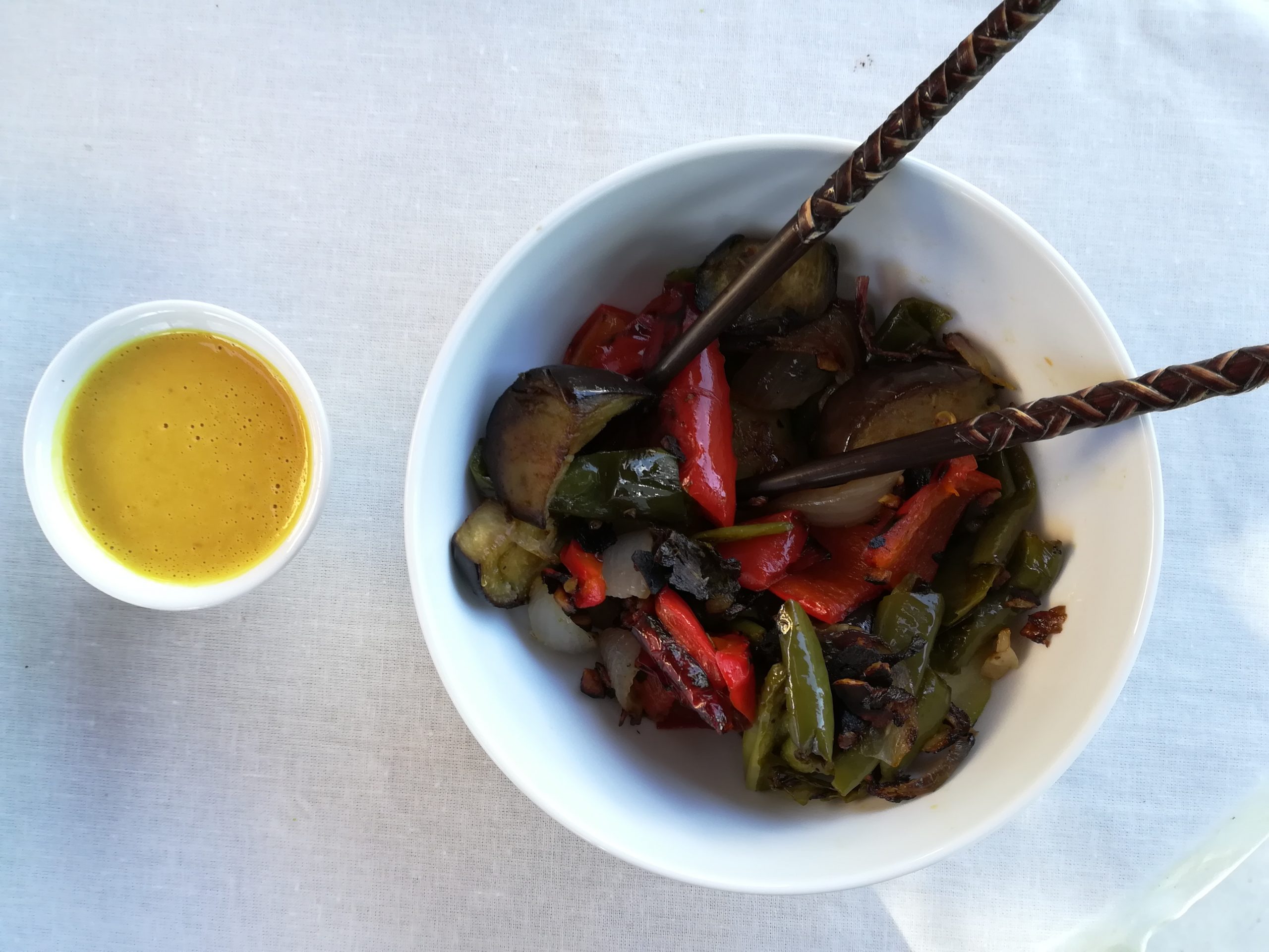 Homemade coconut milk Satay sauce Vegan Milker