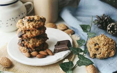 Galletas veganas de chocolate con pulpa sobrante de leche de almendras casera