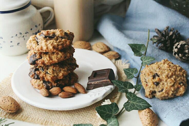 Cookies de pulpe d’amandes au chocolat