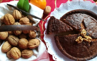 Dolce vegano con polpa di noci e cacao