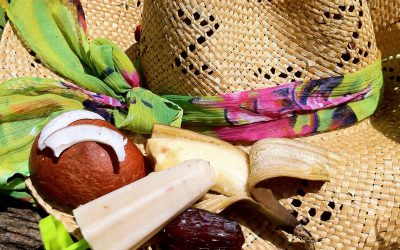 Glace au lait de coco, banane et dates