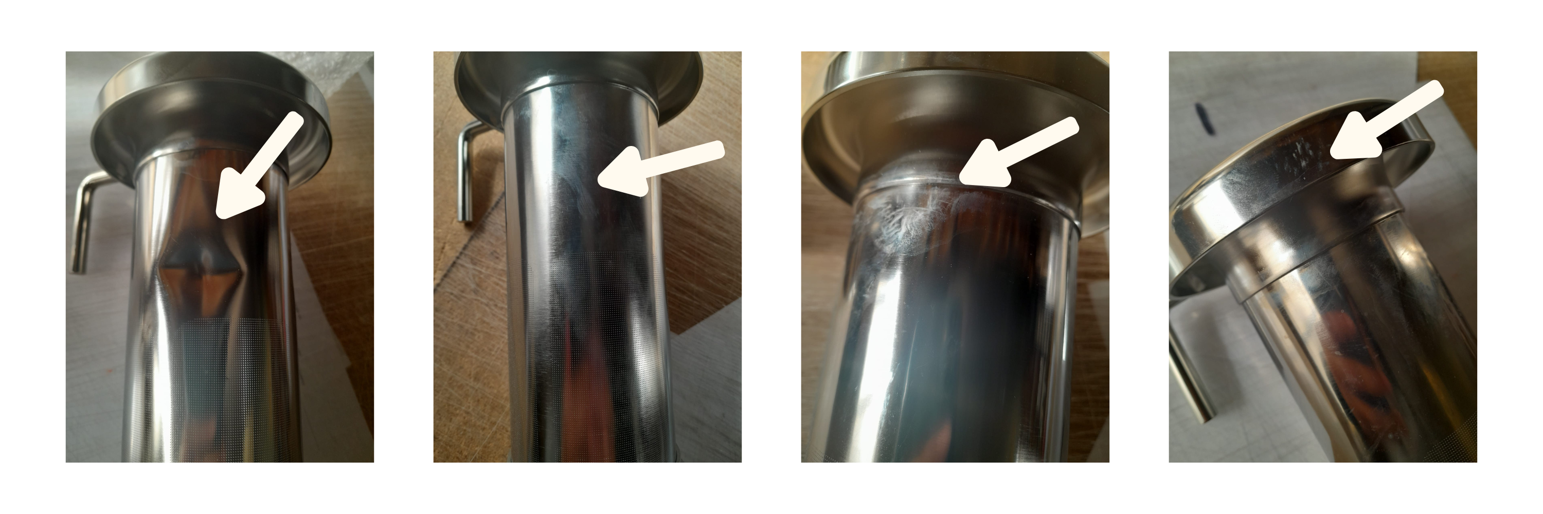 Defectos estéticos del filtro emulsionizer