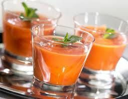 Vegetable juice or liquid gazpacho