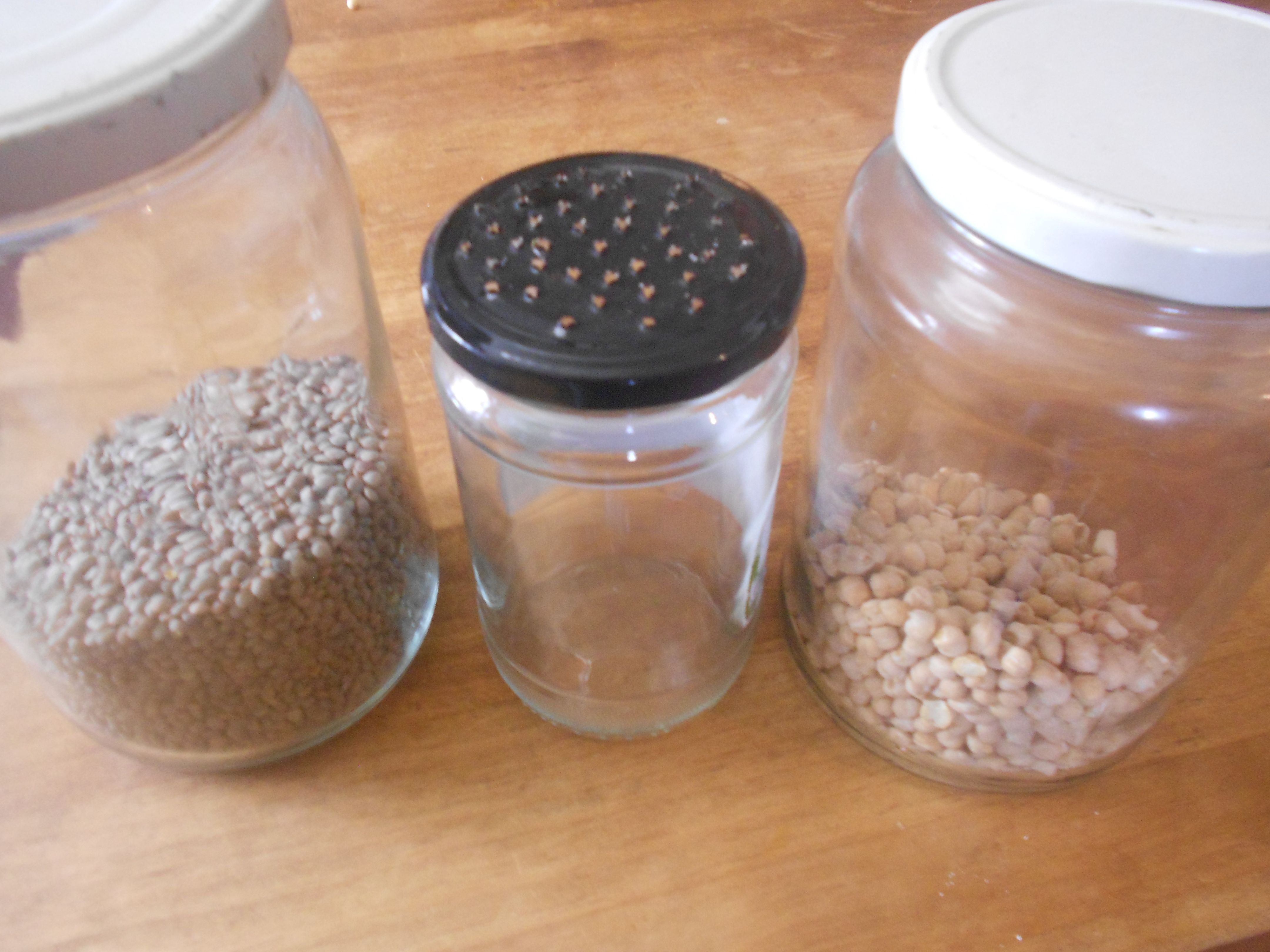Germination jar and seeds that can be germinated.