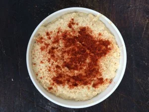 Hummus de garbanzo con pulpa de avena