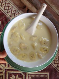 receta vegana de leche de coco con banana