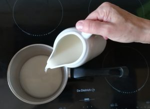 how to heat homemade plant milk up