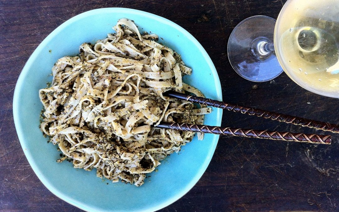 Pesto-Sauce mit Pistazientrester