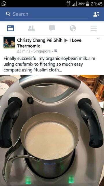 En Malasya también están empezando a utilizar el filtro Chufamix para su leche casera de soja.