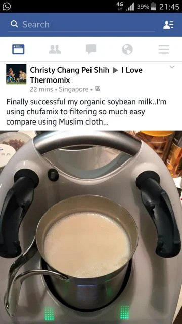 En Malasya también están empezando a utilizar el filtro Chufamix para su leche casera de soja.