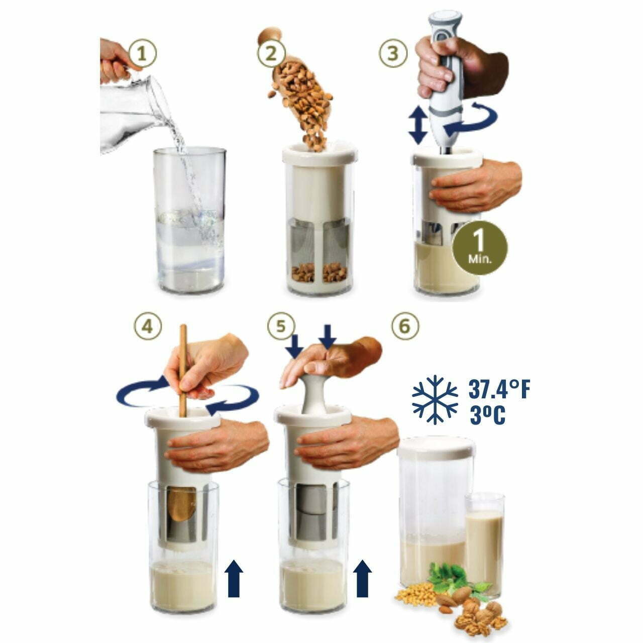  Vegan Milker by Chufamix, kitchen tool to make Plant Milks  (soy, rice, oats & nut milk maker) or Coffee (from whole beans). Made in  Europe. Recipe E-Book : Home & Kitchen