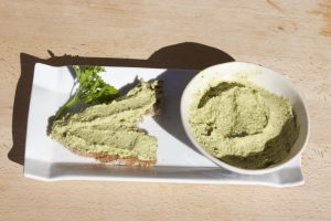 vegan recipe of vegetable pate made with almond milk